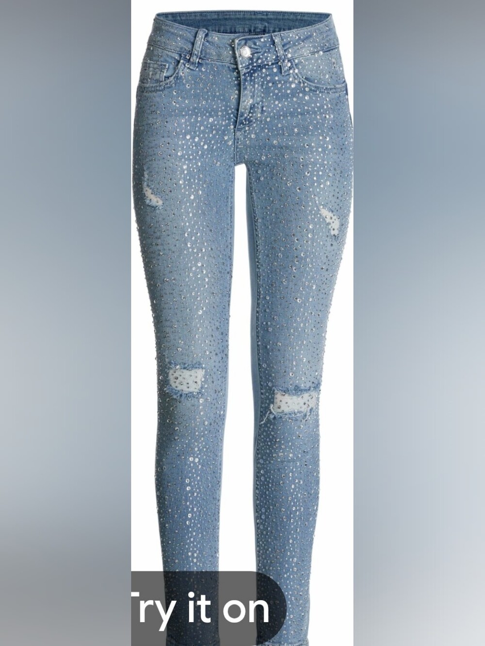 NWT Liu Jo Light Blue Embellished Skinny Jeans